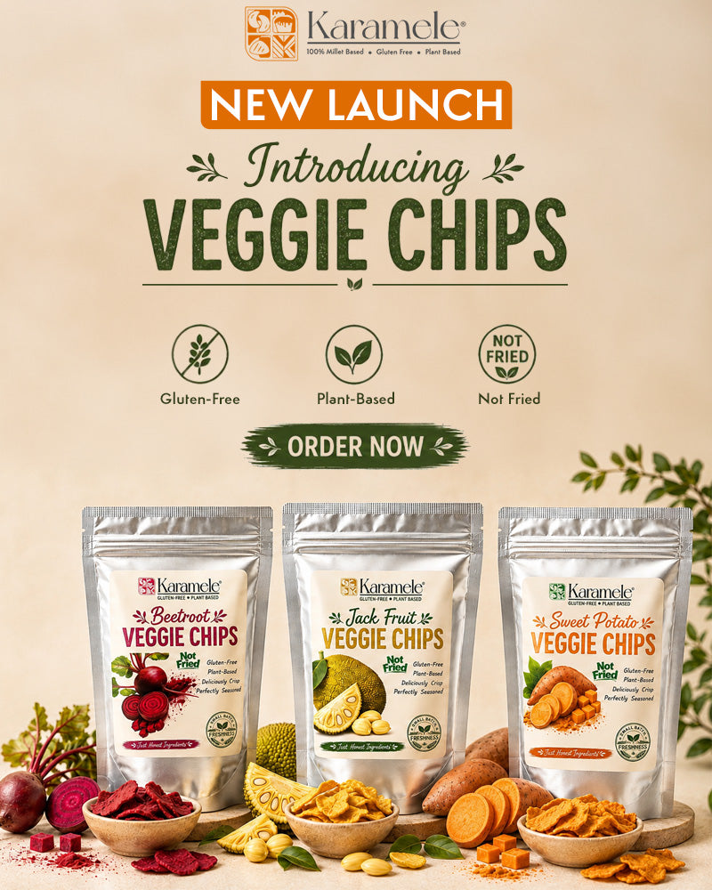 New launch: Karamele Veggie Chips, gluten free and plant based