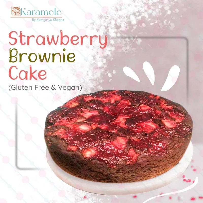 Chocolate Strawberry Brownie Cake