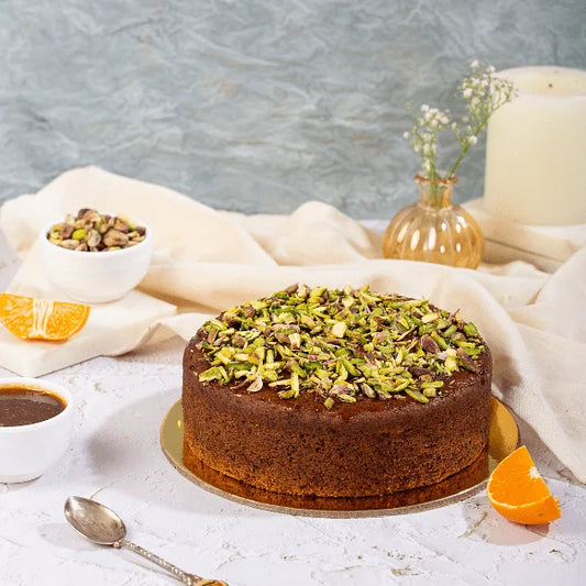 Orange Pistachio Date Paste Cake