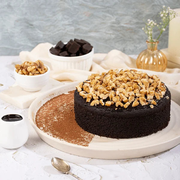 Chocolate Walnut Date Paste Cake